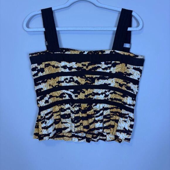 Dolce & Gabbana Tiger Print Bustier Style Zip Up Tank Top Size Euro 46= US 10 - Picture 2 of 9